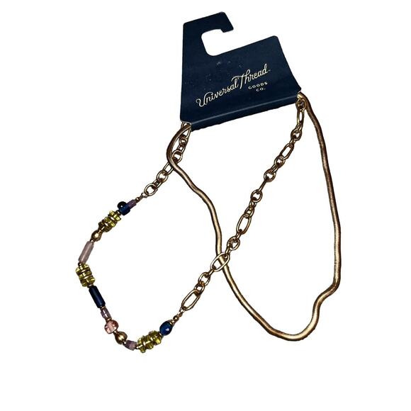 Universal Thread Women's Mixed Asymmetrical Irregular Beaded Layered Chain 17.5" - Picture 2 of 4